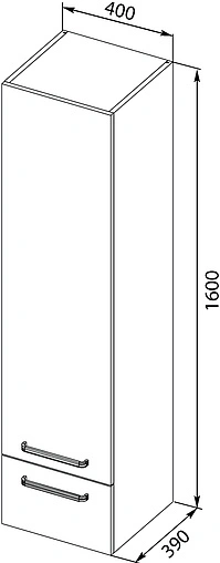 Шкаф-пенал подвесной Aquanet Сиена 40 L белый 00189240