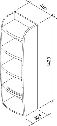Шкаф-пенал подвесной открытый Ravak Evolution 45 белый X000000779