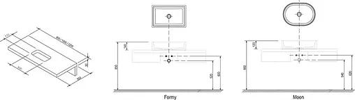 Столешница Ravak Formy L 100 белый X000000831