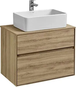 Тумба-умывальник подвесная Aquaton Либерти 75 дуб эльвезия 1A2795K1LYC70, 1