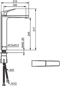 Смеситель для раковины Damixa Merkur чёрный матовый 400250300 Смеситель для раковины Damixa Merkur чёрный матовый 400250300, 2