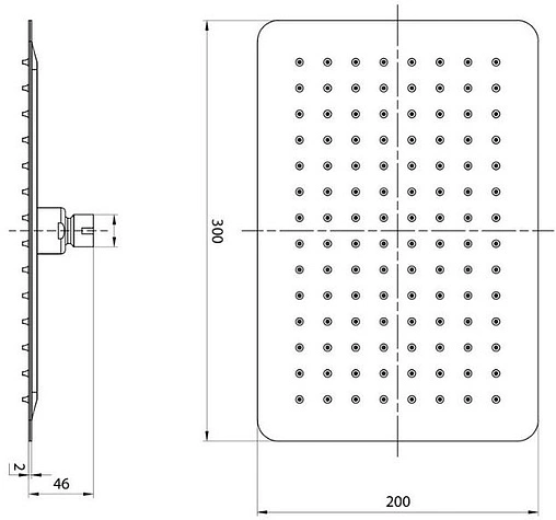 Лейка верхнего душа с потолочным креплением Lemark хром LM9490S