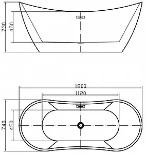 Ванна акриловая отдельностоящая Swedbe Vita 180x74 8803, 3