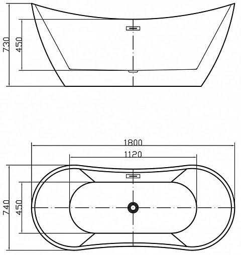 Ванна акриловая отдельностоящая Swedbe Vita 180x74 8803