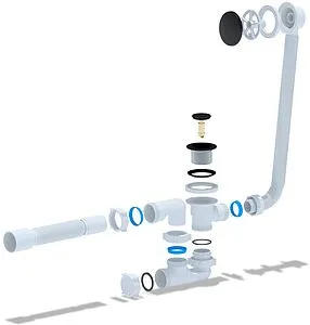 Слив-перелив для ванны Ани Пласт чёрный матовый EC255BL, 3