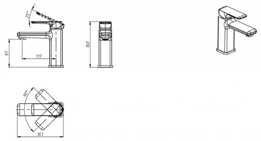 Смеситель для раковины Bravat Freya хром F1367400CP-RUS