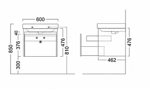 Тумба под умывальник подвесная Kerama Marazzi Buongiorno 60 дуб сонома/белый BGN.60.1+1\OAK Тумба под умывальник подвесная Kerama Marazzi Buongiorno 60 дуб сонома/белый BGN.60.1+1\OAK, 2