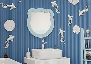 Зеркало Aquaton Каспер Мишка 50 голубой матовый 1A283502CR0E0, 4