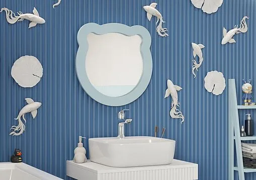 Зеркало Aquaton Каспер Мишка 50 голубой матовый 1A283502CR0E0