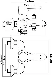 Смеситель для ванны Aquanet Elements хром SD20061 Смеситель для ванны Aquanet Elements хром SD20061, 2