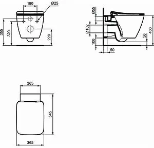 Комплект 5 в 1 Ideal Standard Strada II AquaBlade P387001 с кнопкой хром глянцевый Комплект 5 в 1 Ideal Standard Strada II AquaBlade P387001 с кнопкой хром глянцевый, 4