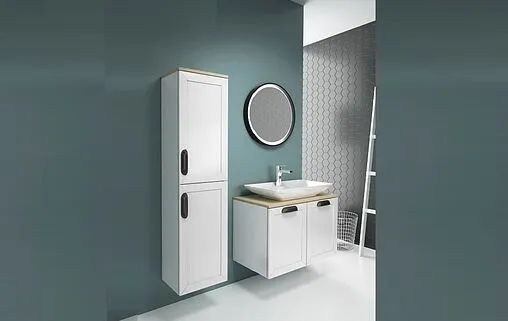 Шкаф-пенал подвесной Isvea Urban 35 белый/дуб 27TA3265035I