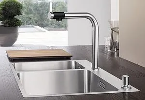 Смеситель для кухни Blanco Vonda нержавеющая сталь/чёрный 518435, 4