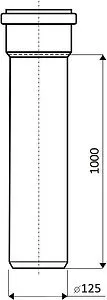 Труба канализационная внутренняя D=125мм L=1000 Ostendorf HTEM 116040, 2