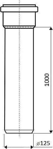 Труба канализационная внутренняя D=125мм L=1000 Ostendorf HTEM 116040
