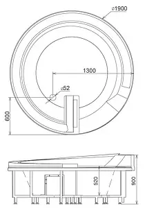 Ванна акриловая с гидромассажем Gemy 190x190 G9090 B Ванна акриловая с гидромассажем Gemy 190x190 G9090 B, 2