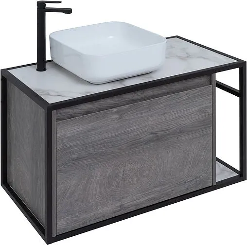 Тумба под умывальник подвесная Aquanet Nova Lite LOFT 90 L дуб рошелье 00261656