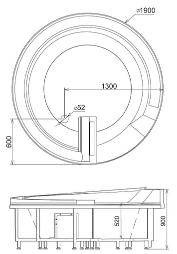 Ванна акриловая с гидромассажем Gemy 190x190 G9090 B
