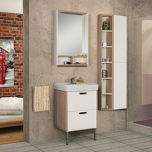 Зеркало Aquaton Йорк 60 белый/дуб сонома 1A170102YOAD0