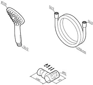 Душевой набор Am.Pm Gem хром F0119000, 2