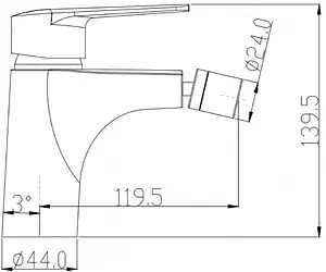 Смеситель для биде Swedbe Mars хром 1740, 2