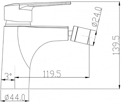 Смеситель для биде Swedbe Mars хром 1740