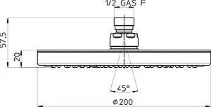 Лейка верхнего душа Bossini OKI 200 хром I00405.030, 2