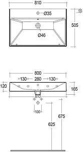 Раковина Kludi Resa 80 белый 59WW8143 Раковина Kludi Resa 80 белый 59WW8143, 2