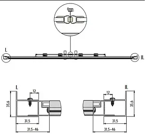 Душевое ограждение 1600x800мм прозрачное стекло Roltechnik Lega Line LLD4+LLB/1600*800 574-1600000-00-02+553-8000000-00-02, 3