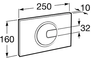 Клавиша смыва для унитаза Roca PL-4 890098002 хром матовый Клавиша смыва для унитаза Roca PL-4 890098002 хром матовый, 2