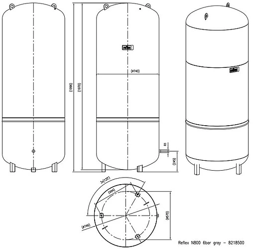 Расширительный бак Reflex N 800л 6 бар 8218500
