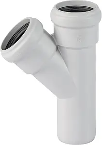 Тройник внутренний бесшумный D=58x58мм Угол 45° Ostendorf Skolan Safe SKEA 332200, 1