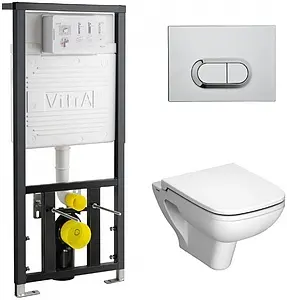Комплект 5 в 1 VitrA S20 9004B003-7204 с кнопкой Loop 740-0580 хром глянцевый Комплект 5 в 1 VitrA S20 9004B003-7204 с кнопкой Loop 740-0580 хром глянцевый, 1