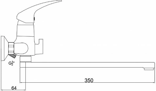 Смеситель для ванны с длинным изливом Gross Aqua Basic хром 7211257C-35F Смеситель для ванны с длинным изливом Gross Aqua Basic хром 7211257C-35F
