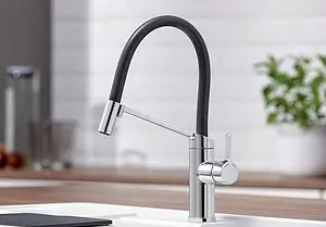 Смеситель для кухни с гибким изливом Blanco Viu-S 4 цветных съемных шланга хром/чёрный/зелёный/оранжевый/желтый 524813, 5