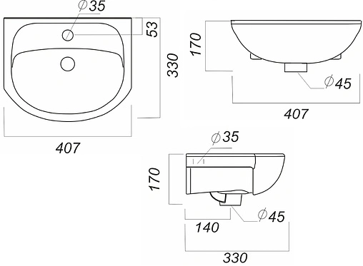 Раковина Sanita Манго 40 белый WB.FN/Mango/40-C/WHT.G/S1