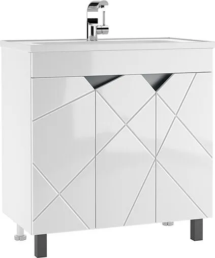 Тумба-умывальник напольная Домино Vector 80 белый DV6604T+4670142930273