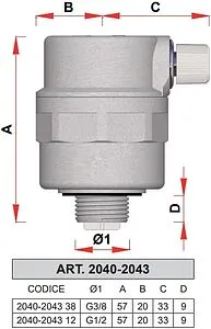 Воздухоотводчик автоматический ½&quot;н Far Gaiser FA 2043 12, 2