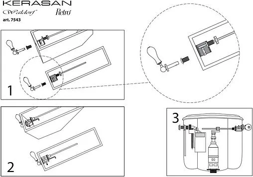 Унитаз со средним бачком Kerasan Retro белый 101101+107201+