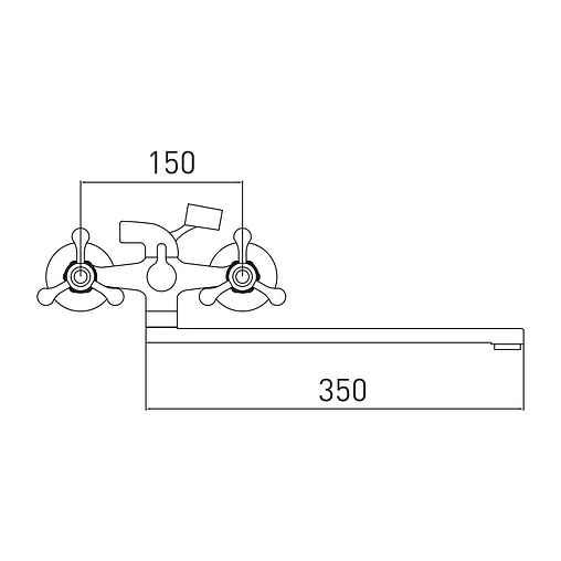 Смеситель для ванны с длинным изливом Gross Aqua Yota хром 7088039C-35L(F)