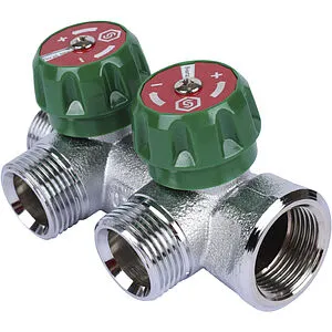 Коллектор регулирующий проходной 2 отвода ¾"в/н x ¾"ек Stout SMB-6850-343402 Коллектор регулирующий проходной 2 отвода ¾"в/н x ¾"ек Stout SMB-6850-343402, 1