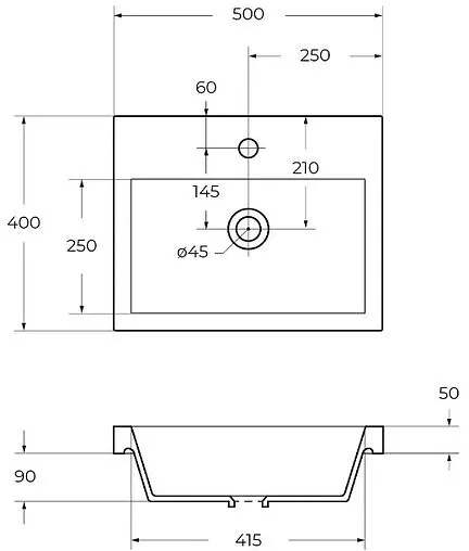 Раковина BelBagno PIETRA MINI 50 белый BB-500-PM-LVB