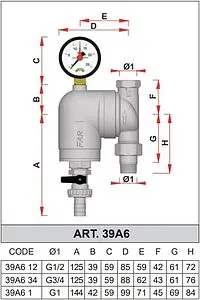 Фильтр тонкой очистки воды 1"н x 1"в Far FA 39A6 1 Фильтр тонкой очистки воды 1"н x 1"в Far FA 39A6 1, 2