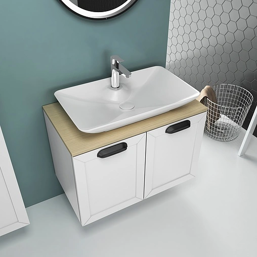 Тумба-умывальник подвесная ISVEA Urban 80 дуб/белый 27TAS065080I+10SY50065SV Тумба-умывальник подвесная ISVEA Urban 80 дуб/белый 27TAS065080I+10SY50065SV