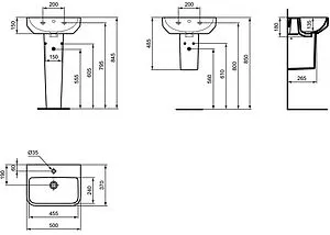 Раковина Ideal Standard i.Life S 50 белый T458501 Раковина Ideal Standard i.Life S 50 белый T458501, 2