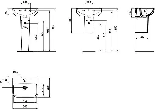 Раковина Ideal Standard i.Life S 50 белый T458501