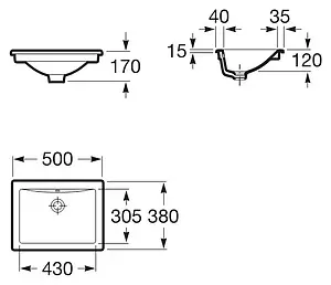 Раковина Roca Diverta 50 белый 327114000 Раковина Roca Diverta 50 белый 327114000, 2