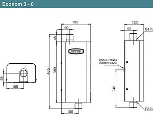 Котел электрический одноконтурный 6кВт Zota ECONOM 6 ZE3468421006 Котел электрический одноконтурный 6кВт Zota ECONOM 6 ZE3468421006, 2