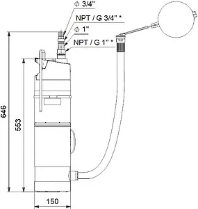 Автоматическая погружная насосная установка Grundfos SBA 3-35 AW 97896288 Автоматическая погружная насосная установка Grundfos SBA 3-35 AW 97896288, 2