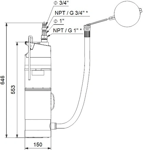 Автоматическая погружная насосная установка Grundfos SBA 3-35 AW 97896288 Автоматическая погружная насосная установка Grundfos SBA 3-35 AW 97896288